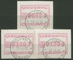 Finnland ATM 1982 Kl. Posthörner Grundlinie Fehlt Satz ATM 1.1 IV S 1 Gestempelt - Automaatzegels [ATM]