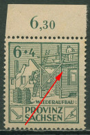SBZ Provinz Sachsen 1946 Wiederaufbau Plattenfehler 87 A III Postfrisch Geprüft - Autres & Non Classés
