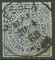 Norddeutscher Postbezirk NDP 1868 7 Kreuzer 10 Mit PR-K1-Stempel GIESSEN ST.P.E. - Used