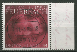 Bund 2004 Philosoph Ludwig Feuerbach 2411 Mit TOP-Stempel - Usados