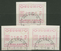 Finnland Automatenmarken 1986 Kleine Posthörner Satz ATM 1.1 S 6 Gestempelt - Automaatzegels [ATM]