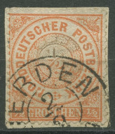 Norddeutscher Postbezirk NDP 1869 1/2 Gr. 15 Mit HV-K2-Stempel VERDEN Briefstück - Oblitérés