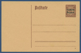 Bayern 1919 Freistaat, Wappen Postkarte P 114 I/01 Ungebraucht (X40966) - Postwaardestukken