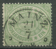 Norddeutscher Postbezirk NDP 1869 1 Kreuzer 19 Mit T&T-K1-Stempel MAINZ - Gebraucht