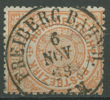Norddeutscher Postbezirk NDP 1869 1/2 Groschen 15 SA-K2-Stempel FREIBERG BAHNH. - Usati