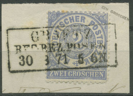 Nordd. Postbezirk NDP 1869 2 Groschen 17 Mit PR-Ra3-Stempel GRAETZ, Briefstück - Usados