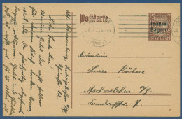 Bayern 1919 Freistaat, Wappen Postkarte P 114 I/01 Gebraucht (X40967) - Postal  Stationery