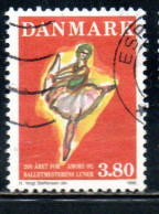 DANEMARK DANMARK DENMARK DANIMARCA 1986 PREMIERE OF THE WHIMS OF CUPID AND THE BALLET MASTER 3.80k USED USATO OBLITERE' - Used Stamps