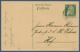 Bayern 1911 Prinzregent Luitpold Postkarte P 87 I/01 Gebraucht (X40983) - Entiers Postaux