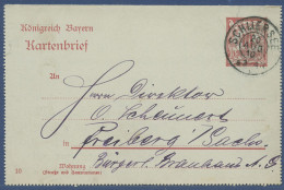 Bayern 1903 Ziffer Auf Rauten Kartenbrief K 3/10 Gebraucht (X41009) - Postal  Stationery
