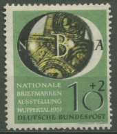 Bund 1951 Ausstellung Wuppertal 141 Postfrisch Zahnfehler, Mängel (R81077) - Unused Stamps