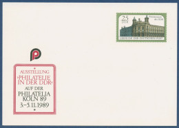 DDR 1989 Postmuseum PHILATELIA KÖLN Sonderpostkarte P 104 Ungebraucht (X40998) - Postcards - Mint
