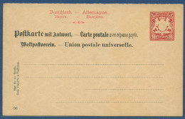 Bayern 1892 Wappen Postkarte Mit Antwort P 24 IIx Ungebraucht (X41010) - Postwaardestukken
