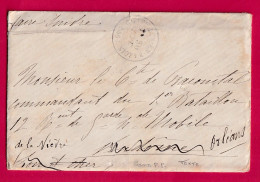 GUERRE 1870 CHATILLON EN BAZOIS NIEVRE POUR COMMANDANT GARDE MOBILE DE LA NIEVRE A ORLEANS LOIRET 30 SEPT 1870 LETTRE - Guerra De 1870