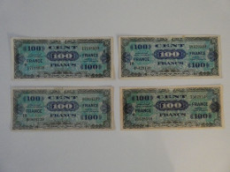 Billets De 100 Francs 1944/45 Verso FRANCE Série 10 Et Série 6. Lot De 4 - 1945 Verso Frankreich