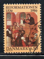 DANEMARK DANMARK DENMARK DANIMARCA 1986 PROTESTANT REFORMATION 6.50k USED USATO OBLITERE' - Gebraucht