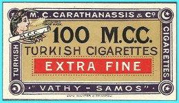 Cinderella GREECE- GRECE- HELLAS: 1900 SAMOS Carathanassis- For Cigarettes Carathanassis MNH** - Samos