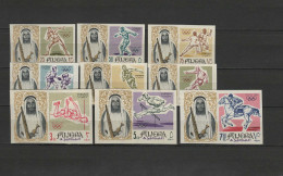 Fujeira 1964 Olympic Games Tokyo, Fencing, Football Soccer, Boxing, Athletics, Equestrian Set Of 9 Imperf. MNH - Ete 1964: Tokyo