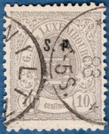 Luxemburg Service 1881 10 C Small S.P. Overprint (Haarlem Printing, Perforated 12½:12) Small Thin Cancelled - Servizio