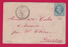 N°29 GC 1786 HERBLAY SEINE ET OISE CAD TYPE 24 POUR ST CHERON INDICE 12 PARIS GARE D'ORLEANS LETTRE - 1849-1876: Classic Period