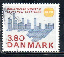 DANEMARK DANMARK DENMARK DANIMARCA 1986 ORGANIZATION FOR THE ECONOMIC COOPERATION DEVELOPMENT 3.80k USED USATO OBLITERE' - Used Stamps