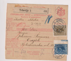 YUGOSLAVIA, TRBOVLJE 1929 Parcel Card - Storia Postale
