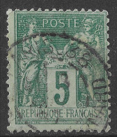 Lot N°81 N°75, Oblitéré Cachet à Date PARIS_38 R.CLAUDE BENARD (pli Sur Vertical Droit) - 1876-1898 Sage (Tipo II)