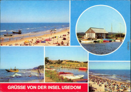 Ückeritz (Usedom) Ückeritz - Strandpartie, Bootshafen, Kölpinsee - Strand, 1981 - Autres & Non Classés