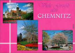 Chemnitz Karl-Marx-Stadt Rathaus, Straße Der Nationen, Blick Zum Roten Turm 1995 - Chemnitz