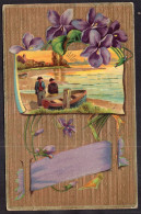 Argentina - 1908 - Flowers - Violet Flowers - Drawing Of Sunset - Blumen