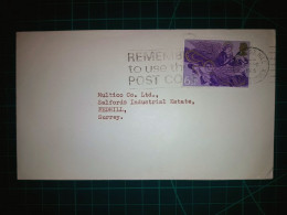 ANGLETERRE, Enveloppe Distribuée Avec Cachet Spécial "N'oubliez Pas D'utiliser Le Code Postal". Timbre-poste D'Angeles. - Usados