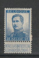 België OCB 125 * MH - 1912 Pellens