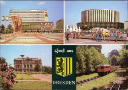Dresden Interhotel "Bastei"  Filmtheater "Prager Straße"  Pioniereisenbahn G1980 - Dresden