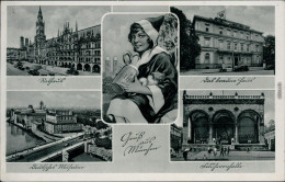Ansichtskarte München Rathaus, Braune Haus, Feldherrnhalle, Brücke 1942 - Muenchen