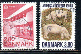 DANEMARK DANMARK DENMARK DANIMARCA 1987 EUROPA CEPT COMPLETE SET SERIE COMPLETA USED USATO OBLITERE' - Gebraucht