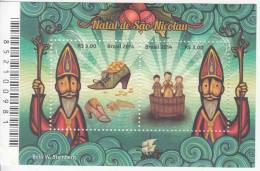 2014 Brazil Natal Christmas Noel Navidad Souvenir Sheet MNH - Ongebruikt