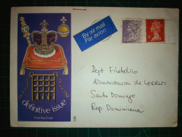 ANGLETERRE, Enveloppe FDC Commémorative De "Definitive Issue" Circulée Par Avion Vers La République Dominicaine. Cachet - 1971-1980 Decimale  Uitgaven