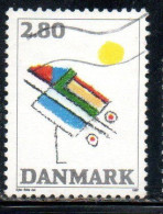 DANEMARK DANMARK DENMARK DANIMARCA 1987 ABSTACT BY EJLER BILLE 2.80k USED USATO OBLITERE' - Used Stamps