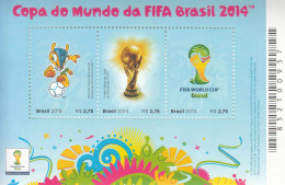 2014 Brazil World Cup Football Souvenir Sheet MNH - Ongebruikt