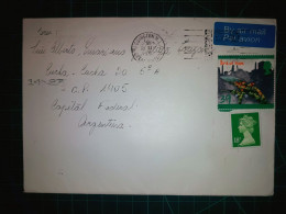 ANGLETERRE, Enveloppe Envoyée Par Avion à Capital Federal, Argentine Avec Une Variété De Timbres-poste. Années 1990 - Used Stamps