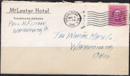 1940 Tuscaloosa Alabama (May 7) McLester Hotel - Covers & Documents