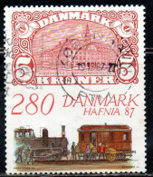 DANEMARK DANMARK DENMARK DANIMARCA 1987 HAFNIA 87 BELLA CENTER COPENHAGEN 2.80k USED USATO OBLITERE' - Used Stamps