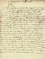 1797 LETTRE Sign. à Bourgueil Viticulteur  Pour  Hubert (de) L’Auberdière  NOBLESSE  De TOURAINE V.HISTORIQUE - Documenti Storici