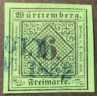 Württemberg Mi.3aIIb SELTENE TYPE, Tadellos 1851 6 Kr Grün In Type IIb In Gebrauchter Kabinett Qualität - Usados