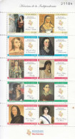 2011 Colombia Heroines Of Independence Women Miniature Sheet Of 10 MNH (Dirt Spot Bottom Right) - Colombia