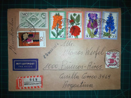 ALLEMAGNE, Enveloppe Envoyée Par Avion à Buenos Aires, Argentine, Avec Divers Timbres Postés Par Flores De La Région Et - Used Stamps