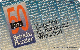 Germany - 50 Jahre Zeitschrift Betriebsberater - O 0102 - 02.1996, 6DM, 2.000ex, Used - O-Series: Kundenserie Vom Sammlerservice Ausgeschlossen