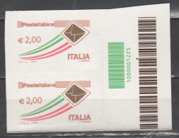 ITALIA 2009 - Ordinaria € 2,00 (coppia) Con Codice A Barre - Códigos De Barras