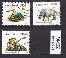 Zimbabwe 2003 Additional Definives Short Set VFU / O (Simbabwe) ZE46 - Zimbabwe (1980-...)