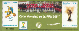 2014 Costa Rica World Cup Football Brazil Souvenir Sheet MNH - Costa Rica